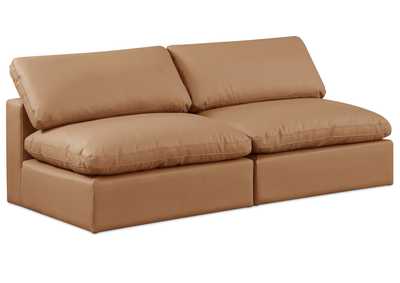Image for Comfy Cognac Faux Leather Modular Sofa