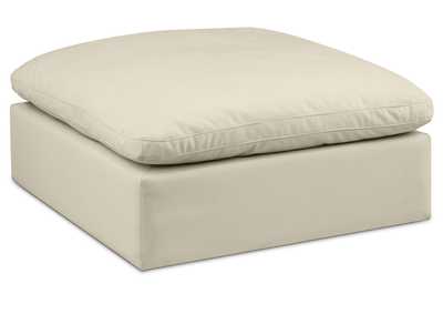 Image for Comfy Cream Faux Leather Modular Ottoman