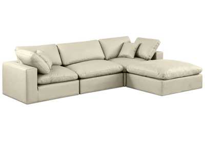 Image for Comfy Cream Faux Leather Modular Sectional