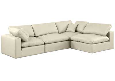 Image for Comfy Cream Faux Leather Modular Sectional