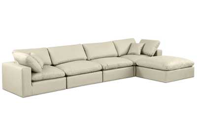 Image for Comfy Cream Faux Leather Modular Sectional
