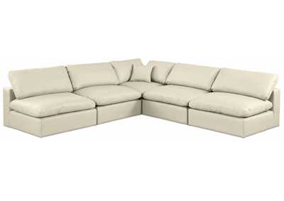 Image for Comfy Cream Faux Leather Modular Sectional