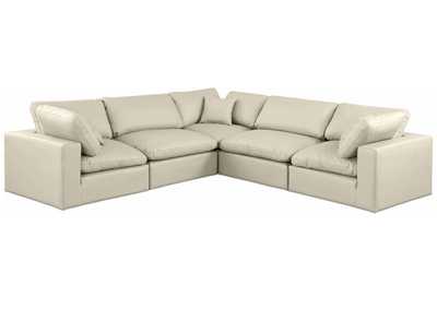 Image for Comfy Cream Faux Leather Modular Sectional