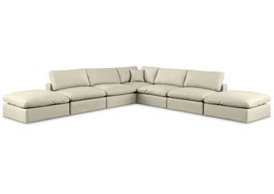 Image for Comfy Cream Faux Leather Modular Sectional