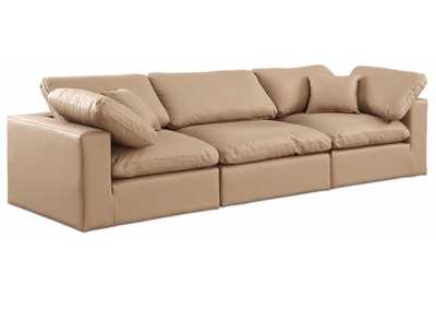Image for Comfy Tan Faux Leather Modular Sofa