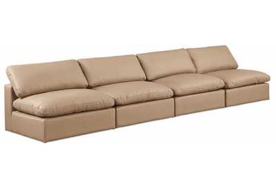Image for Comfy Tan Faux Leather Modular Sofa
