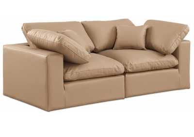 Image for Comfy Tan Faux Leather Modular Sofa