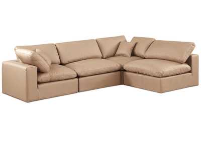Image for Comfy Tan Faux Leather Modular Sectional