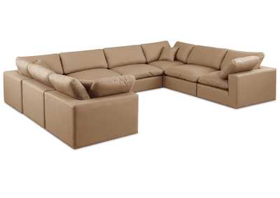 Image for Comfy Tan Faux Leather Modular Sectional