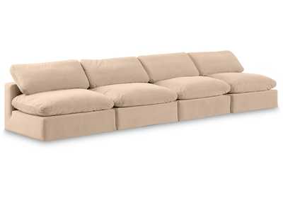 Image for Comfy Beige Velvet Modular Sofa