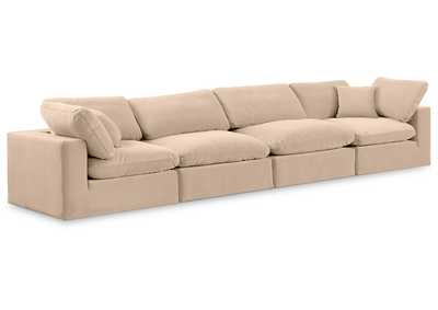 Image for Comfy Beige Velvet Modular Sofa