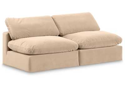 Image for Comfy Beige Velvet Modular Sofa