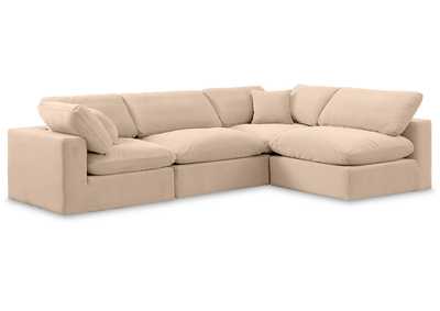 Image for Comfy Beige Velvet Modular Sectional