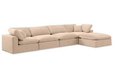 Image for Comfy Beige Velvet Modular Sectional
