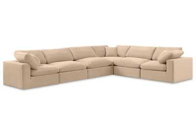 Image for Comfy Beige Velvet Modular Sectional