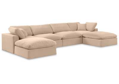Image for Comfy Beige Velvet Modular Sectional
