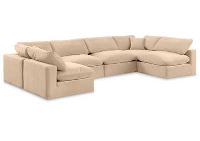 Image for Comfy Beige Velvet Modular Sectional