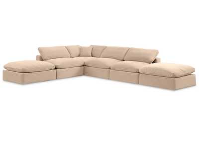 Image for Comfy Beige Velvet Modular Sectional