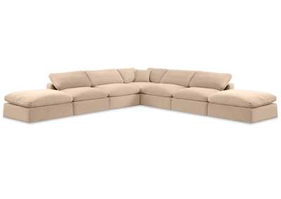 Image for Comfy Beige Velvet Modular Sectional