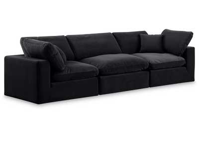 Image for Comfy Black Velvet Modular Sofa