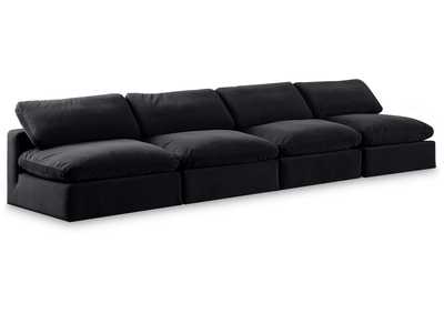 Image for Comfy Black Velvet Modular Sofa