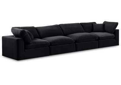 Image for Comfy Black Velvet Modular Sofa
