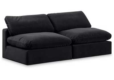 Image for Comfy Black Velvet Modular Sofa