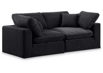Image for Comfy Black Velvet Modular Sofa