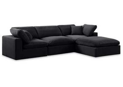 Image for Comfy Black Velvet Modular Sectional