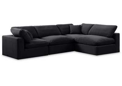 Image for Comfy Black Velvet Modular Sectional