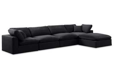 Image for Comfy Black Velvet Modular Sectional