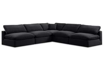 Image for Comfy Black Velvet Modular Sectional