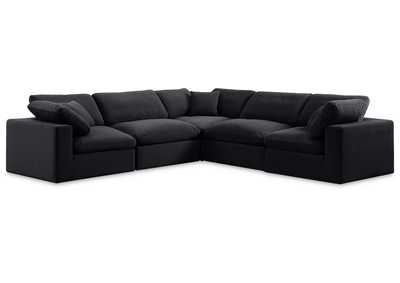 Image for Comfy Black Velvet Modular Sectional