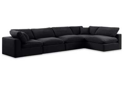 Image for Comfy Black Velvet Modular Sectional