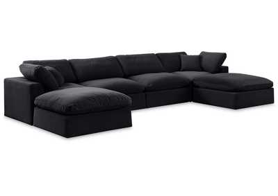 Image for Comfy Black Velvet Modular Sectional