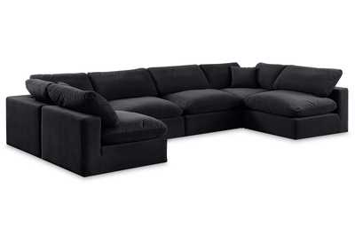 Image for Comfy Black Velvet Modular Sectional