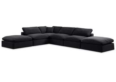 Image for Comfy Black Velvet Modular Sectional
