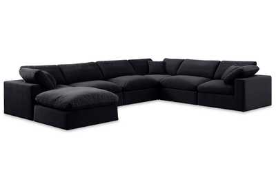Image for Comfy Black Velvet Modular Sectional