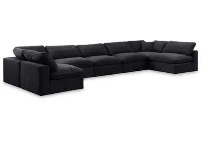 Image for Comfy Black Velvet Modular Sectional