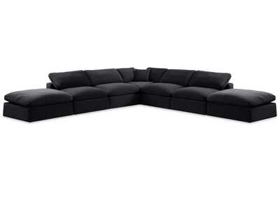 Image for Comfy Black Velvet Modular Sectional