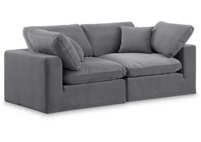 Image for Comfy Grey Velvet Modular Sofa