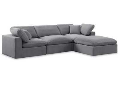 Image for Comfy Grey Velvet Modular Sectional