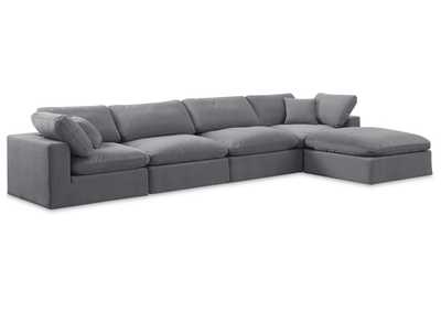 Image for Comfy Grey Velvet Modular Sectional