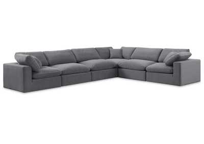 Image for Comfy Grey Velvet Modular Sectional