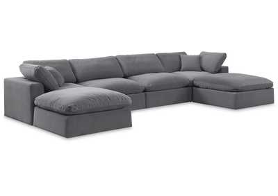Image for Comfy Grey Velvet Modular Sectional