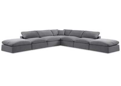 Image for Comfy Grey Velvet Modular Sectional