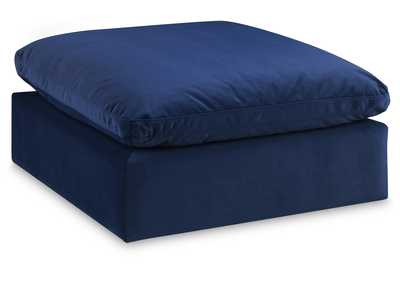 Image for Comfy Navy Velvet Modular Ottoman