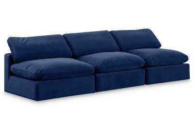 Image for Comfy Navy Velvet Modular Sofa