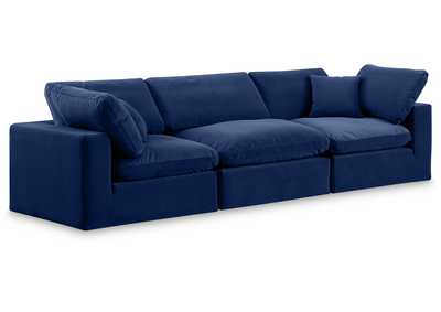 Image for Comfy Navy Velvet Modular Sofa