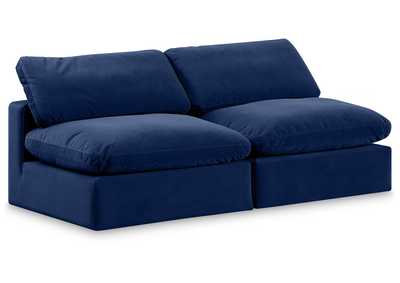 Image for Comfy Navy Velvet Modular Sofa